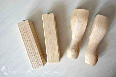 new Farmhouse legs for a Mid Century Modern hutch