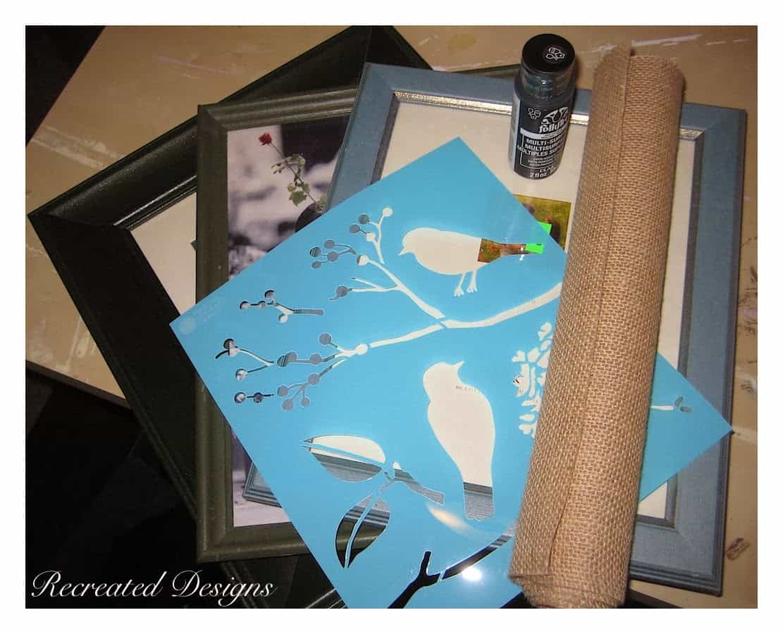 supplies for birds on burlap pictures