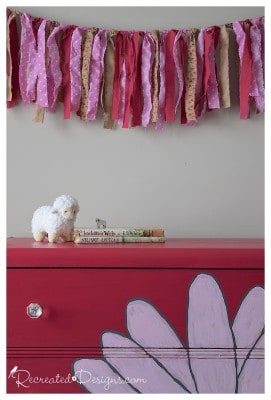 painted dresser and fabric bunting