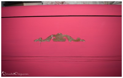 removing the embellishment from a vintage dresser