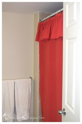 a bright DIY shower curtain