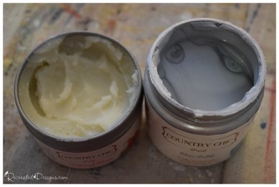 Country Chic paint Natural Wax and Silver Bullet metallic cream
