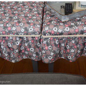 Spoonflower fabric turned into two side tables