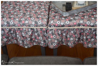 Spoonflower fabric turned into two side tables