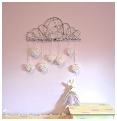 grape vine swag with hanging pom poms