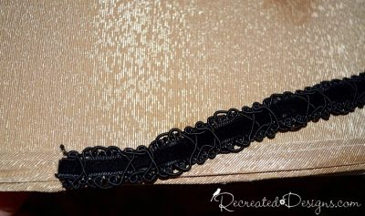 adding trim to a vintage lamp shade