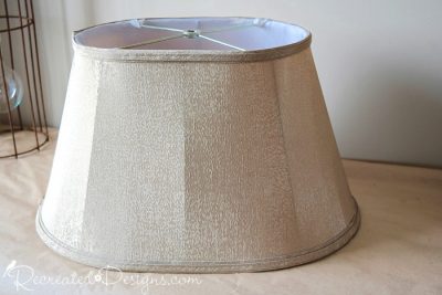vintage lamp shade before adding ribbon
