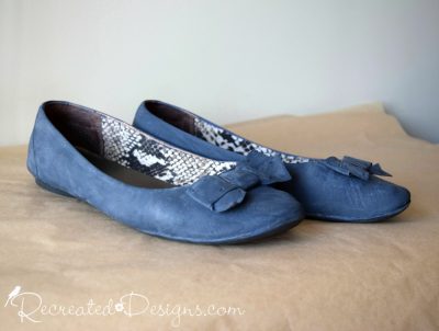 Leather shoes painted with Country Chic Paint