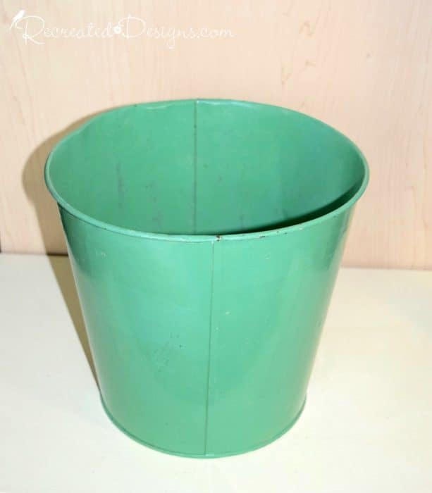 green, metal pail