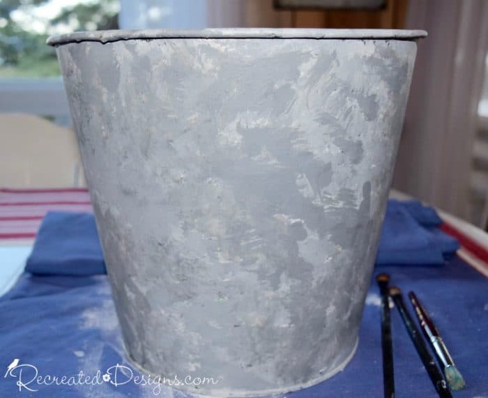 using paint to get a faux galvanized metal look