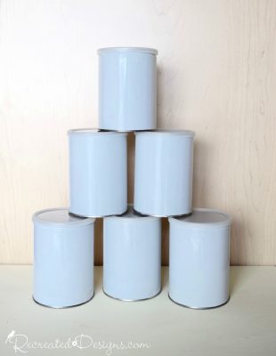 plain white tin cans