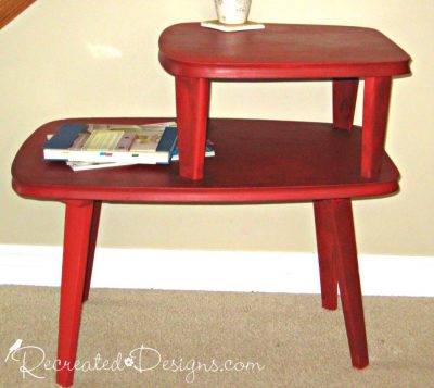 vintage side table painted in Annie Sloan Chalk paint Emperor's Silk