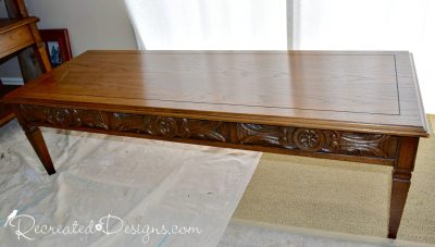 solid wood vintage coffee table