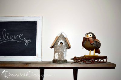 holiday bird and winter bird house