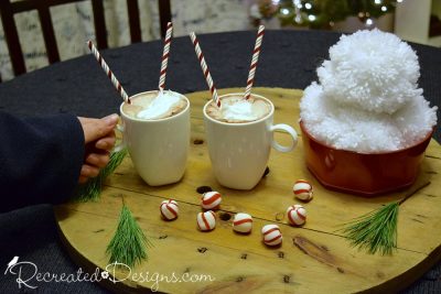 hot cocoa and peppermint candies