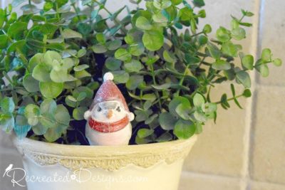 little bird ready for winter sitting in a plant