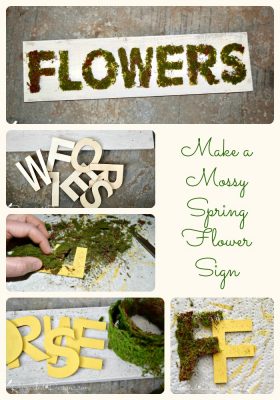 Make your own Mossy Spring Flower Sign