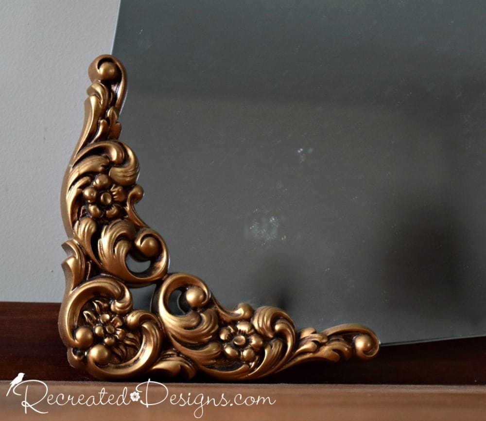 plastic gold vintage mirror corners