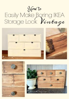How to easily make boring IKEA storage look vintage