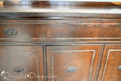 missing trim on a vintage buffet