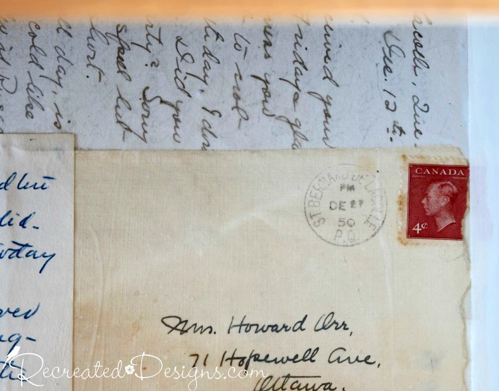 old canadian stamp on an envelope