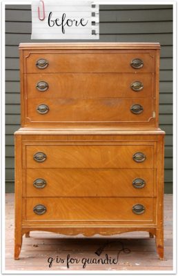 gorgeous tallboy dresser before painting