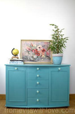 gorgeous hand painted furniture in turquoise