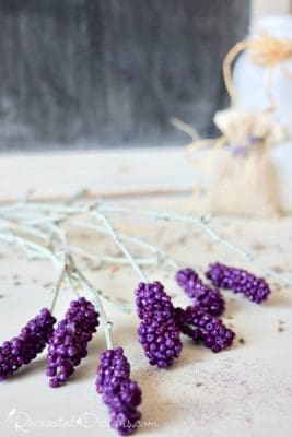 purple beads turned into lavender stems