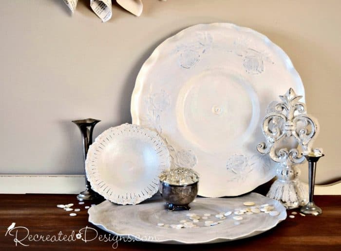 painted trays with Limestone and Pearl from Fusion Mineral Paint