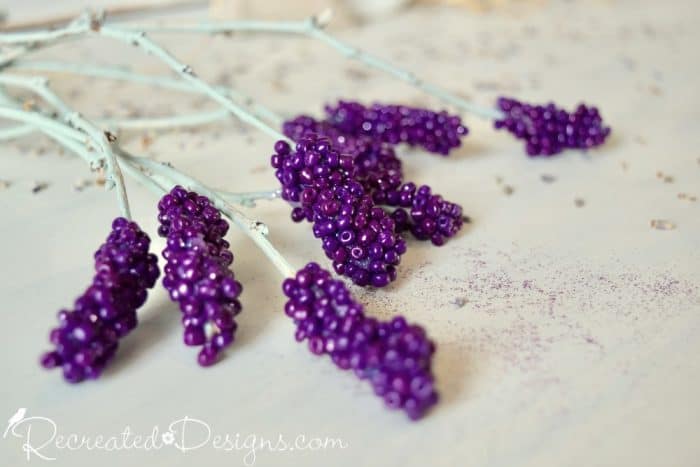 rustic, handmade purple lavender stems