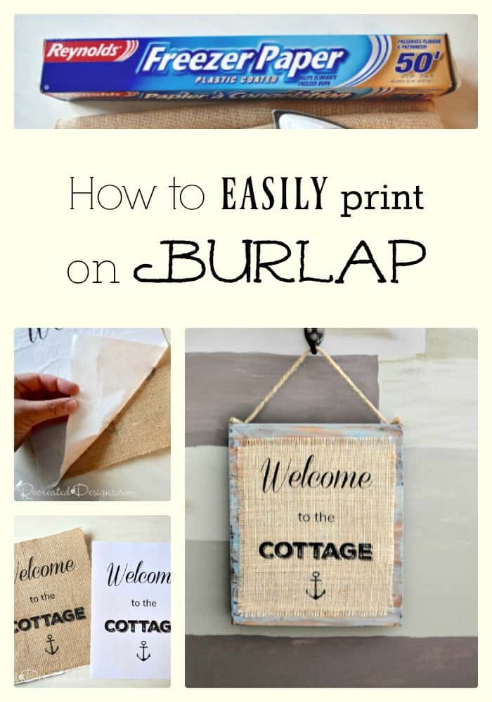 The Easiest Way to Print on Burlap Recreated Designs