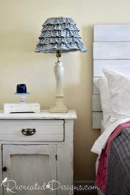 Antique quilt with a recreated salvaged lamp