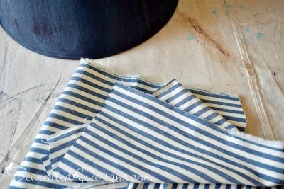 vintage inspired blue and cream striped fabric