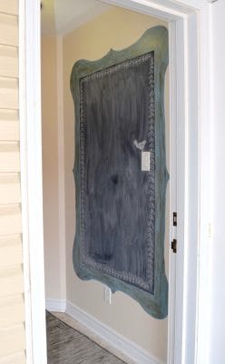 chalkboard painted in entryway