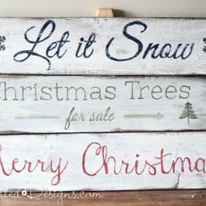 Christmas signs painted with Miss Mustard Seed Milk Paint