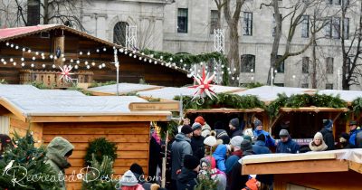 people at the German Christmas market in Quebec City