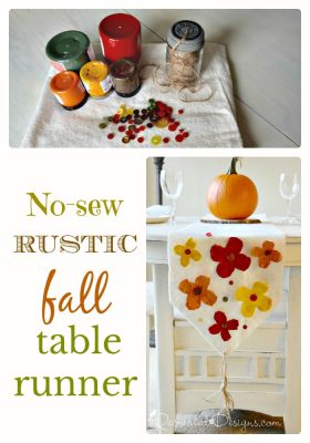 no-sew rustic fall table runner