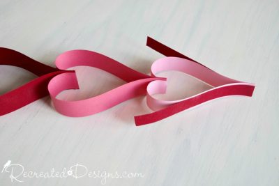 Making a paper heart garland by Recreated Designs