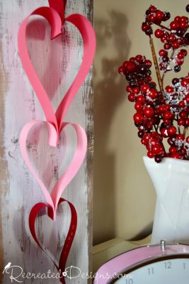 paper heart garland DIY by Recreated Designs