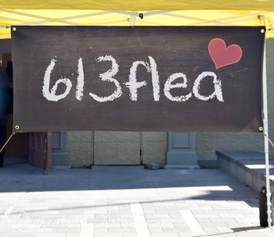 613 flea sign outside of the Aberdeen Pavilion in Ottawa, Ontario, Canada