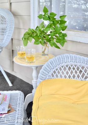 sipping cold drinks on a cottage porch in summer