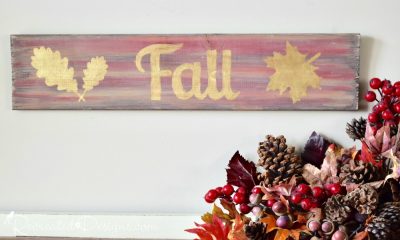 hand painted Fall sign milk paint and metallics