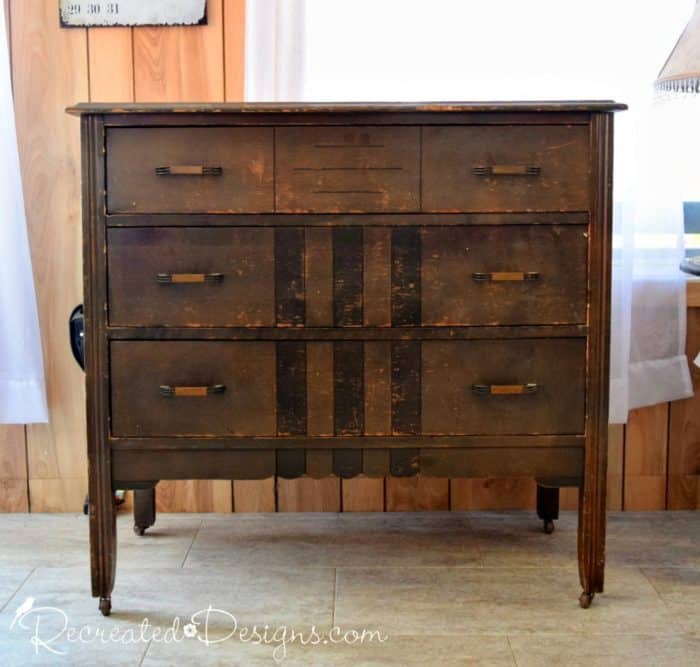 vintage dresser rescued from dump