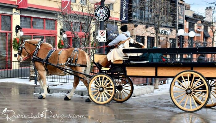 Horse and wagon Christmas Byward Market Ottawa, Canada