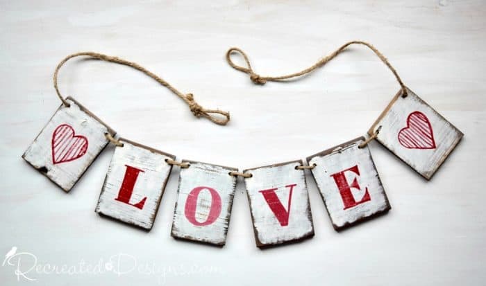 Love Garland painted with Miss Mustard Seed Milk Paint