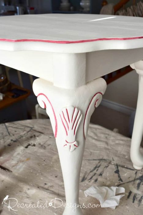 enhancing the details of a side table with Country Chic Paint