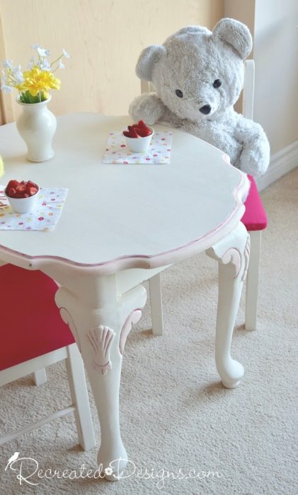 upcycling a side table to a child's play set