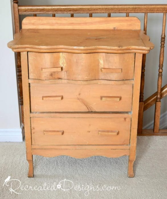 an old hand crafted dresser from the Habitat for Humanity store