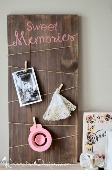 Sweet Memories wood photo and memory board