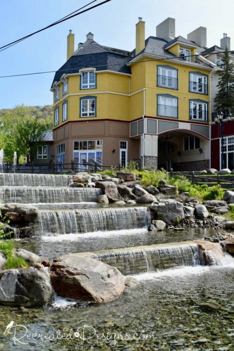 waterfall in the village at Mont Tremblant, Quebec